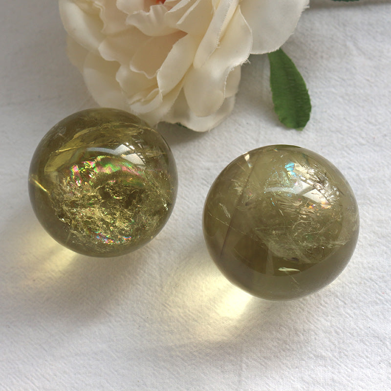 Wholesale Citrine Sphere Gemstone Reiki Healing Crystal Sphere Ornament for Home,Office Decoration